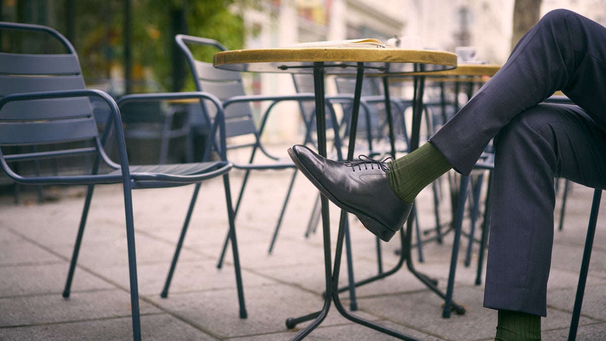 Chaussettes mi-bas fil d'Ecosse hommes coton égyptien mercerisé