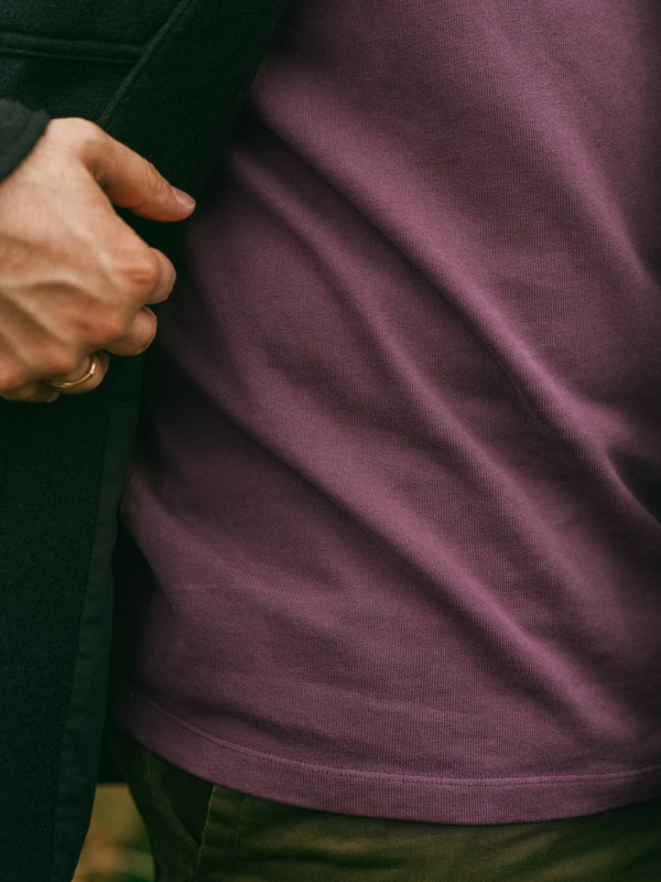 Pétrone Henley cormac manches longues coton bio bruyère homme