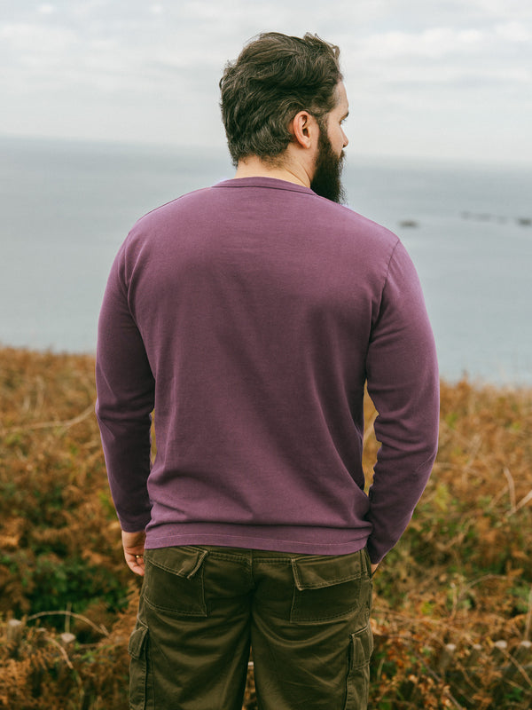 Pétrone Henley cormac manches longues coton bio bruyère homme