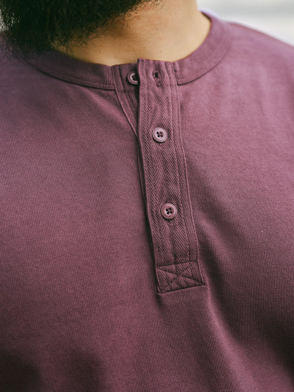 Pétrone Henley cormac manches longues coton bio bruyère homme
