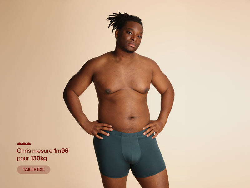 Pétrone boxer sport grandes tailles 3xl 4xl 5xl tencel bleu pétrole homme