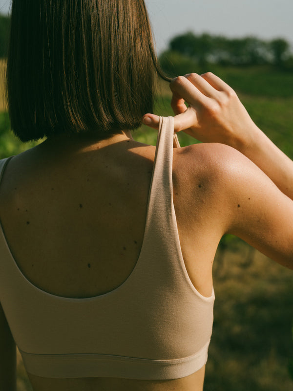 Pétrone brassière croisée lin femme