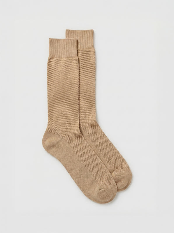 Pétrone chaussettes nid d'abeille fil d'Ecosse taupe homme