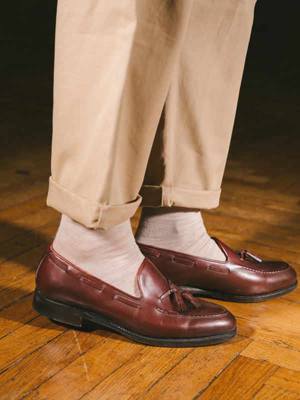 Pétrone chaussettes laine mérinos beige chiné femme