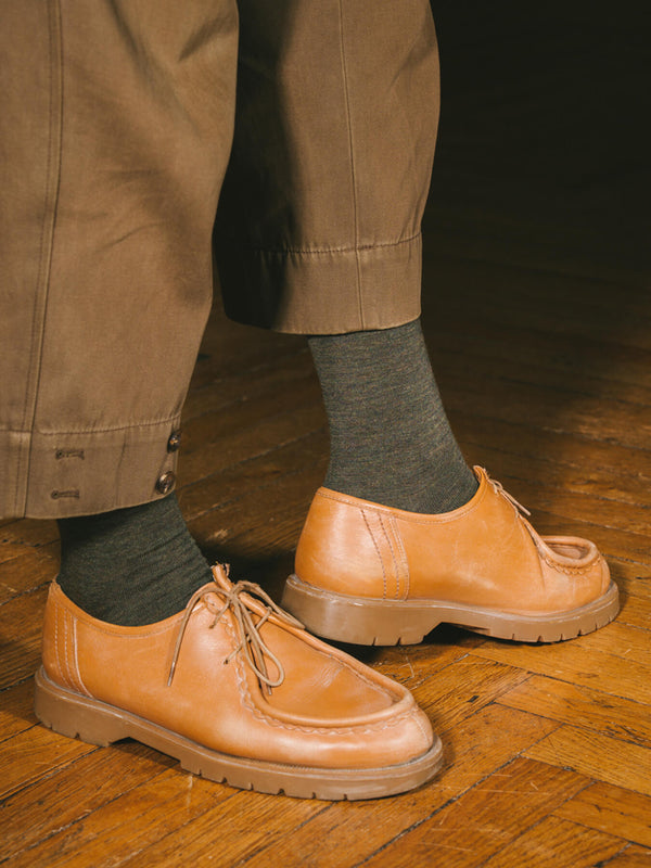 Pétrone chaussettes laine mérinos vert kaki femme