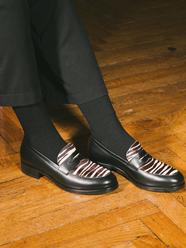 Pétrone chaussettes laine mérinos noir femme