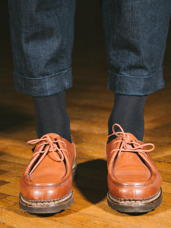 Pétrone chaussettes laine mérinos bleu homme