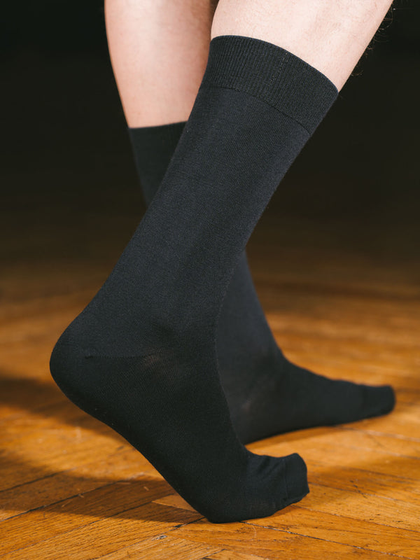 Pétrone chaussettes laine mérinos bleu homme