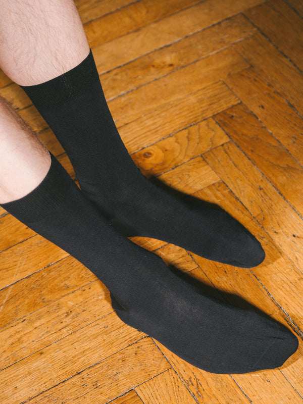 Pétrone chaussettes laine mérinos bleu homme