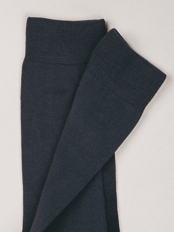 Pétrone chaussettes laine mérinos bleu homme