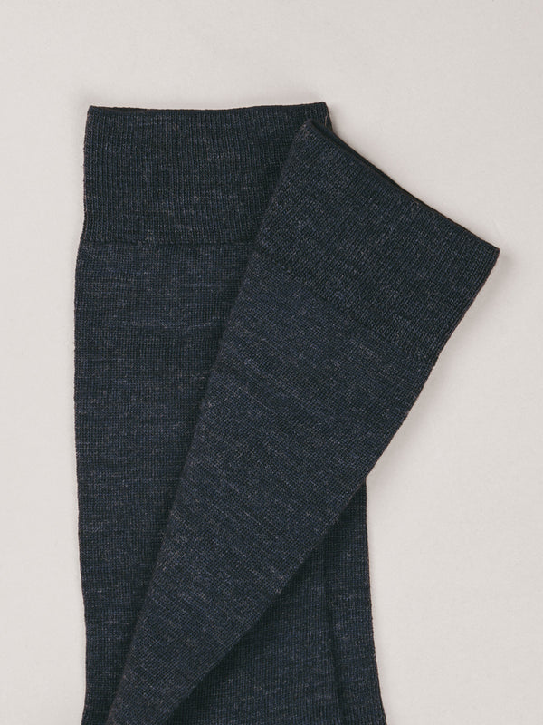 Pétrone chaussettes laine mérinos bleu chiné femme