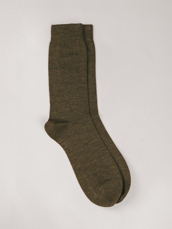 Pétrone chaussettes laine mérinos vert kaki femme