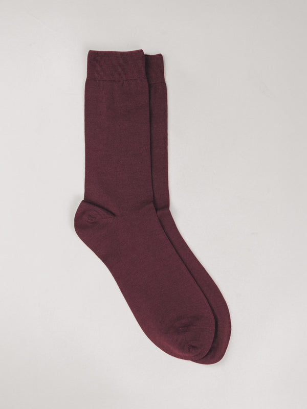 Pétrone chaussettes laine mérinos bordeaux foncé homme