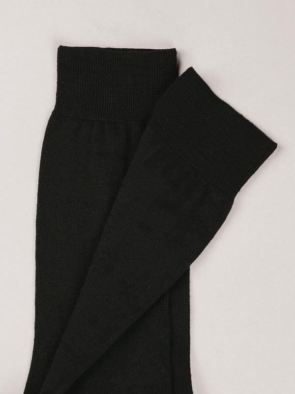Pétrone chaussettes laine mérinos noir homme