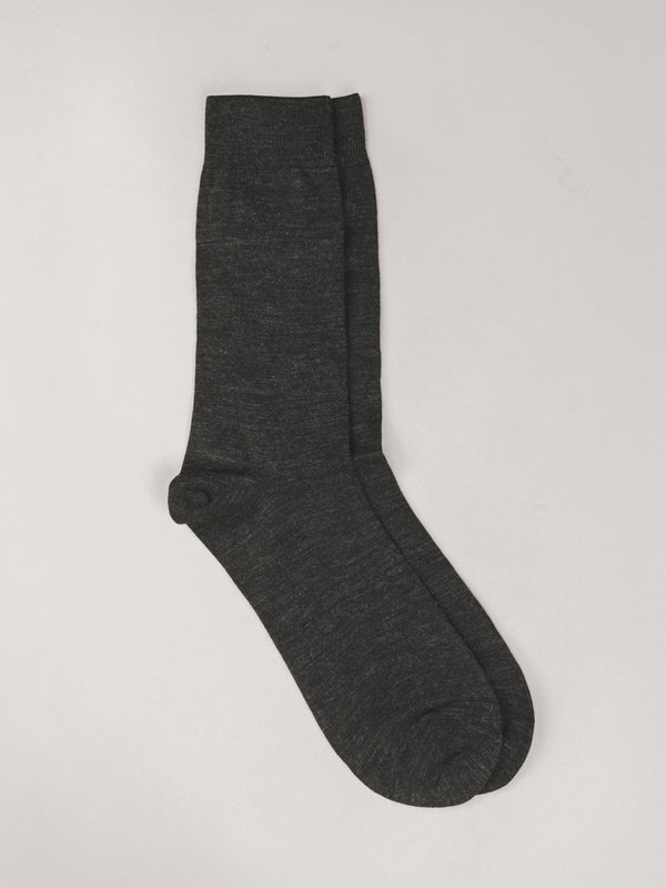 Pétrone chaussettes laine mérinos gris anthracite femme