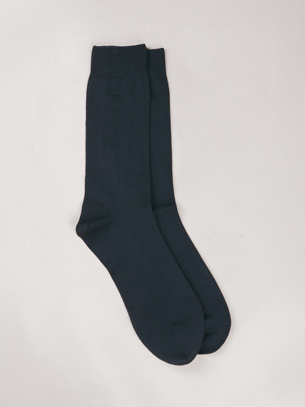 Pétrone chaussettes laine mérinos bleu marine femme