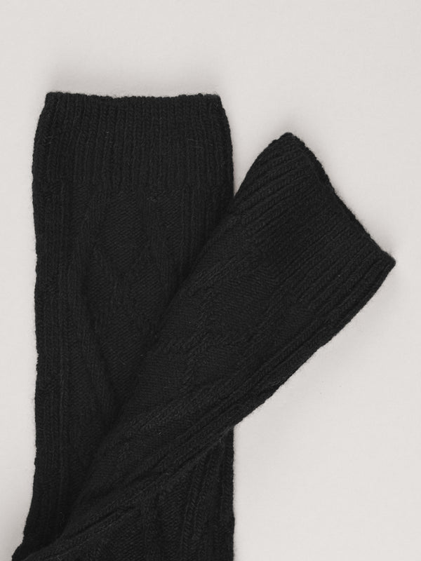 Pétrone chaussettes chaudes maille laine mérinos noir homme