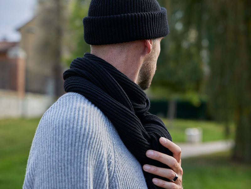 Pétrone écharpe homme zoom noir