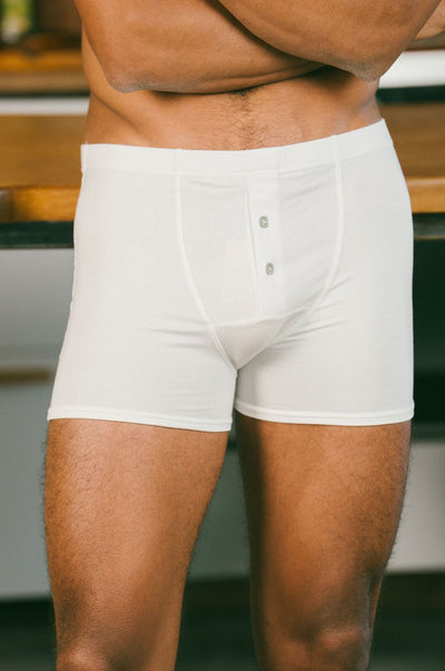 Pétrone boxer héritage coton biologique tencel lyocell blanc homme
