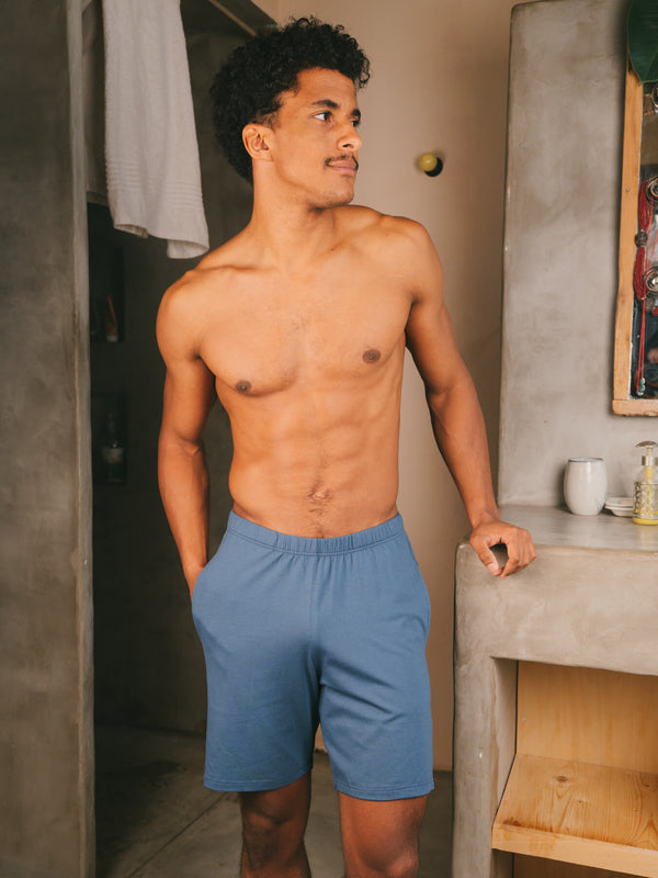 Short de pyjama pour ensemble pyjama court coton biologique tencel lyocell homme