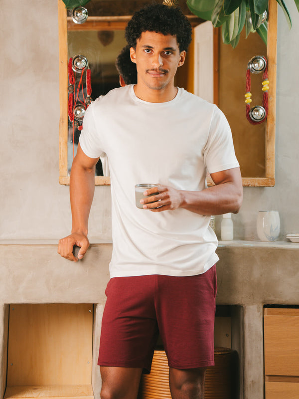 Ensemble de pyjama court coton biologique tencel lyocell homme