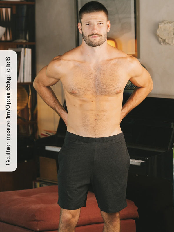 Short de pyjama pour ensemble pyjama court coton biologique tencel lyocell homme