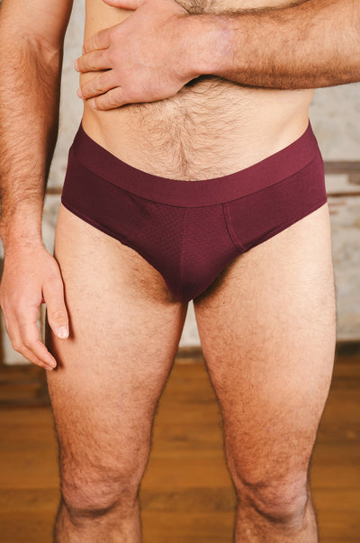 Pétrone slip sport tencel bordeaux homme 