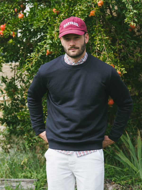 Pétrone sweat homme Tencel coton bio bleu marine homme