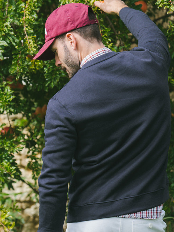 Pétrone sweat homme Tencel coton bio bleu marine homme