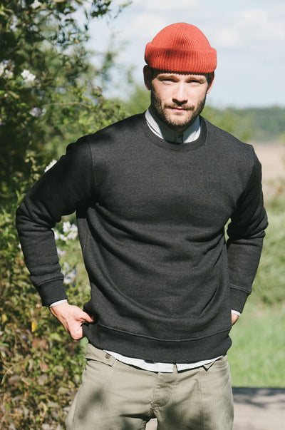 Pétrone sweat homme Tencel coton bio gris anthracite homme