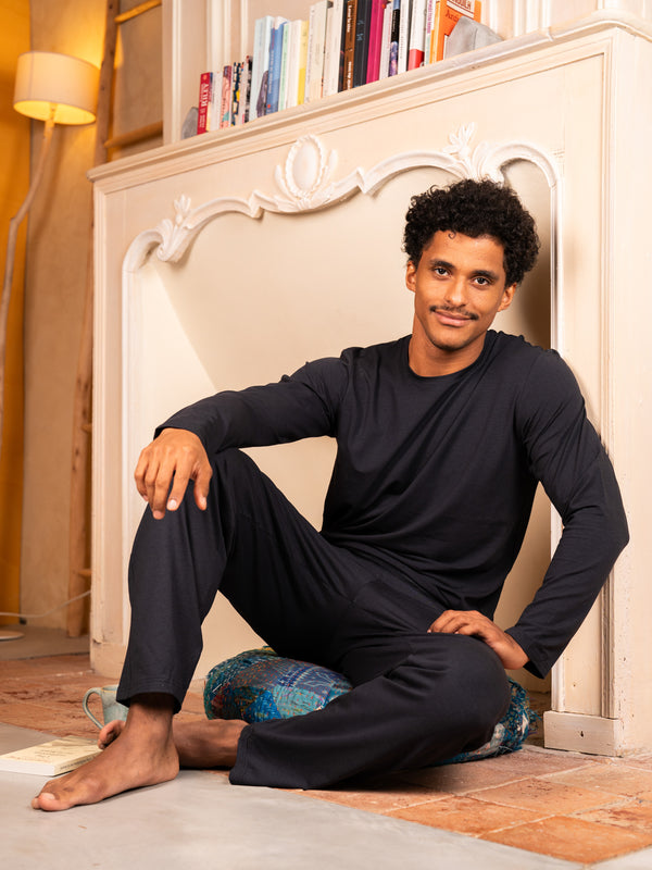 Ensemble de pyjama coton biologique tencel lyocell homme