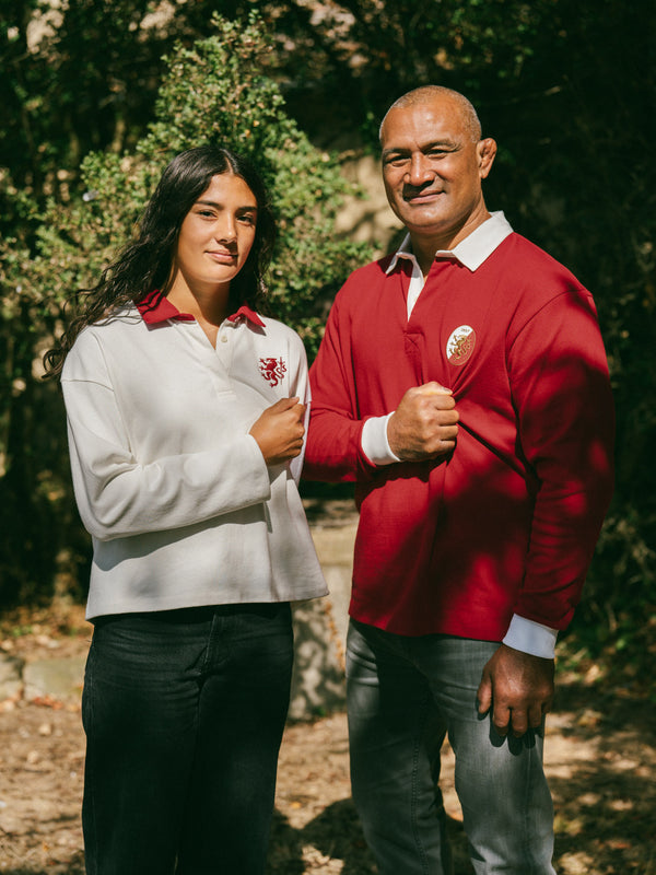 Pétrone RCA Polo manches longues héritage rugby coton bio écru femme
